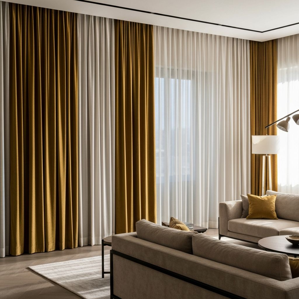 Elegant interior with luxurious curtains